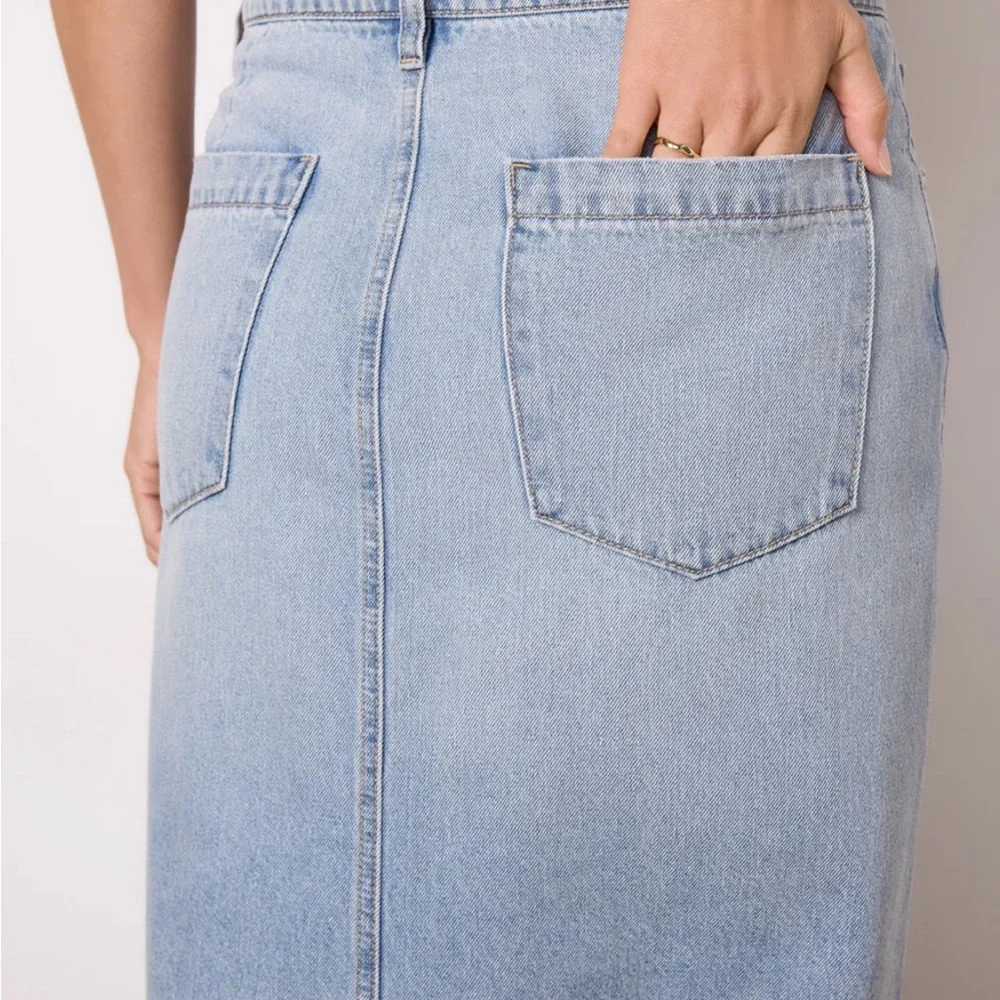 Kut from the Kloth Light Blue Denim Skirt - Picture 3 of 5
